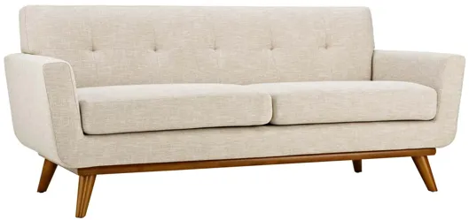 Engage Upholstered Fabric Loveseat in Beige