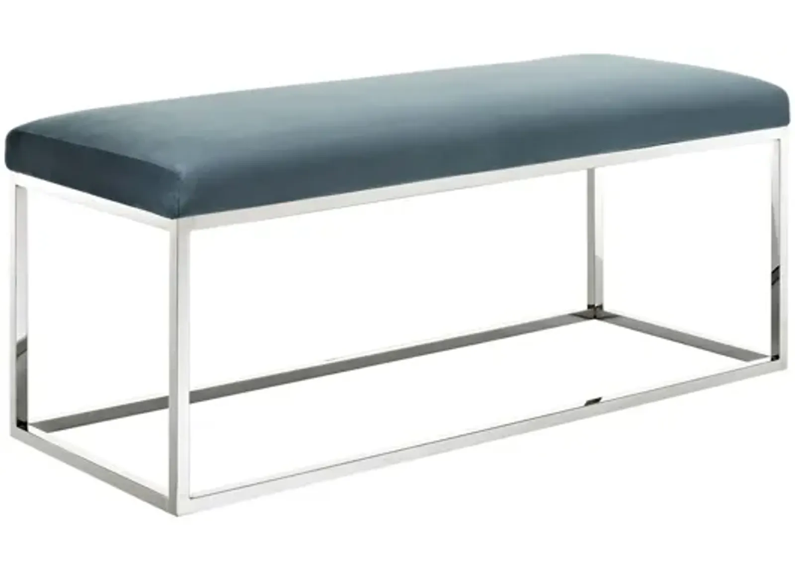 Anticipate Performance Velvet Bench in Sea Blue