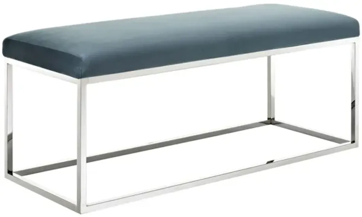 Anticipate Performance Velvet Bench in Sea Blue