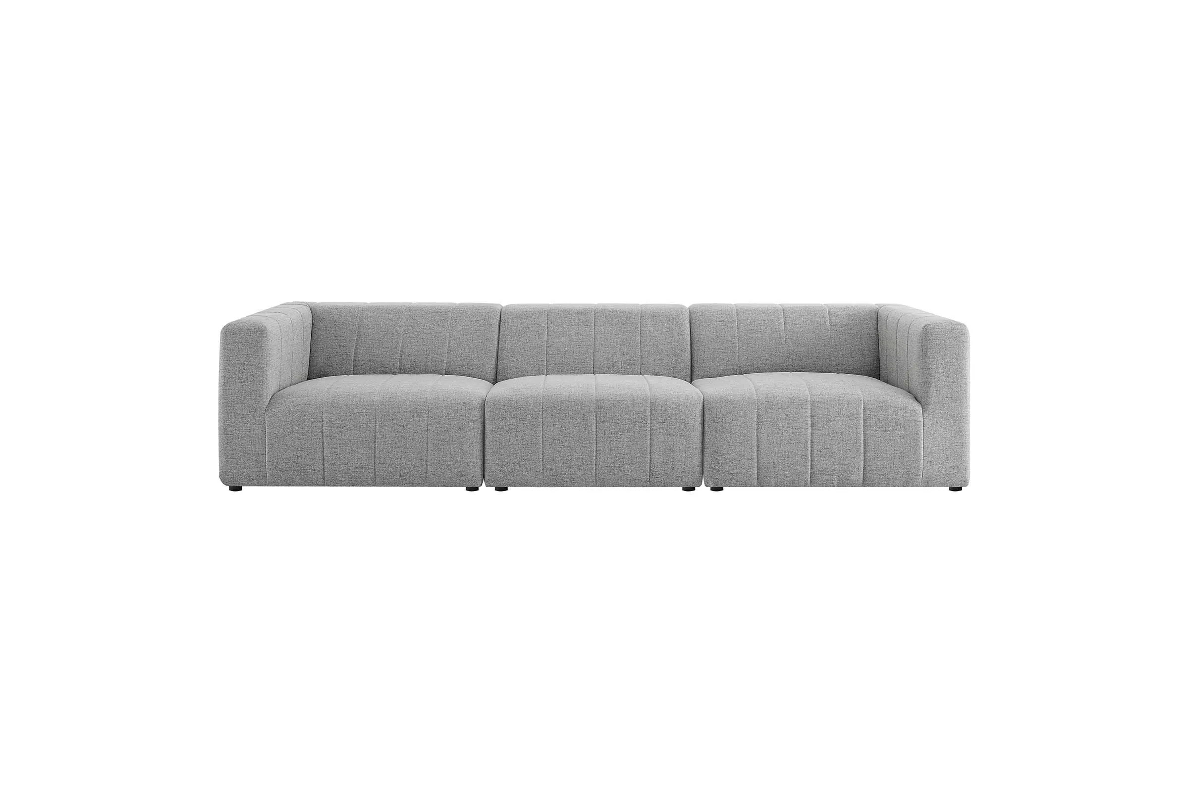 Bartlett Upholstered Fabric 3-Piece Sofa in Light Gray