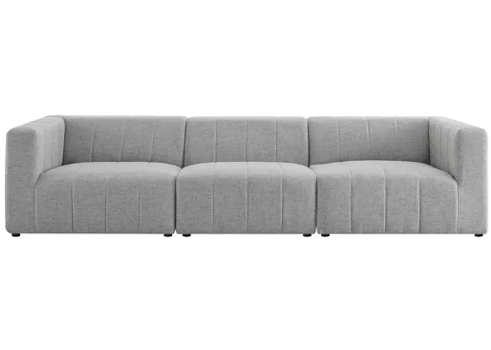 Bartlett Upholstered Fabric 3-Piece Sofa in Light Gray