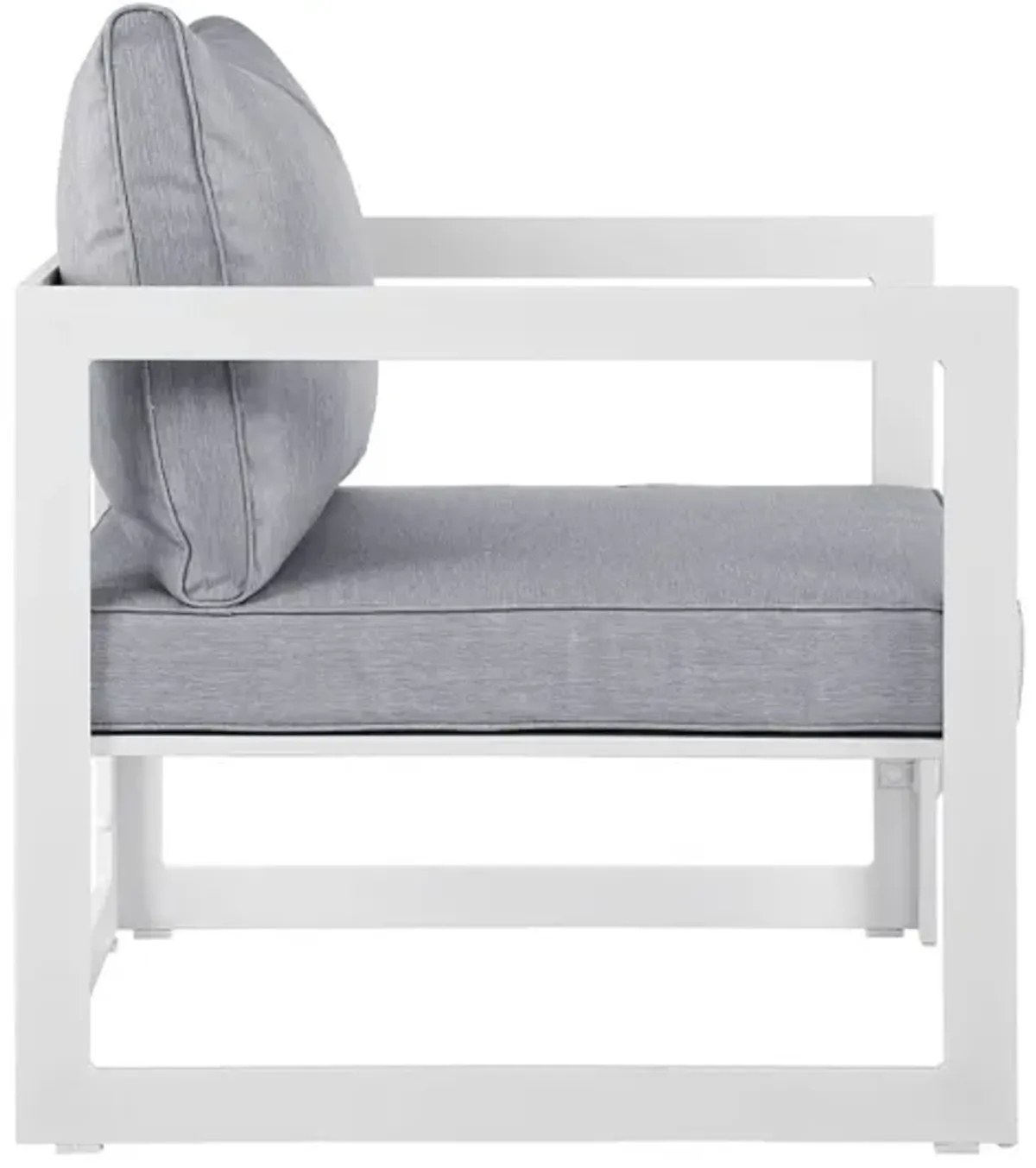 Fortuna Outdoor Patio Armchair in White Gray