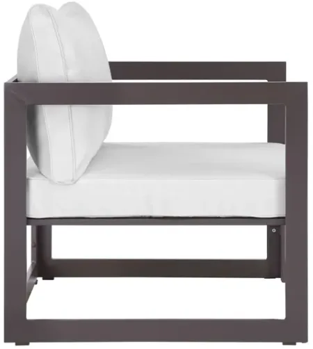 Fortuna Outdoor Patio Armchair in Brown White