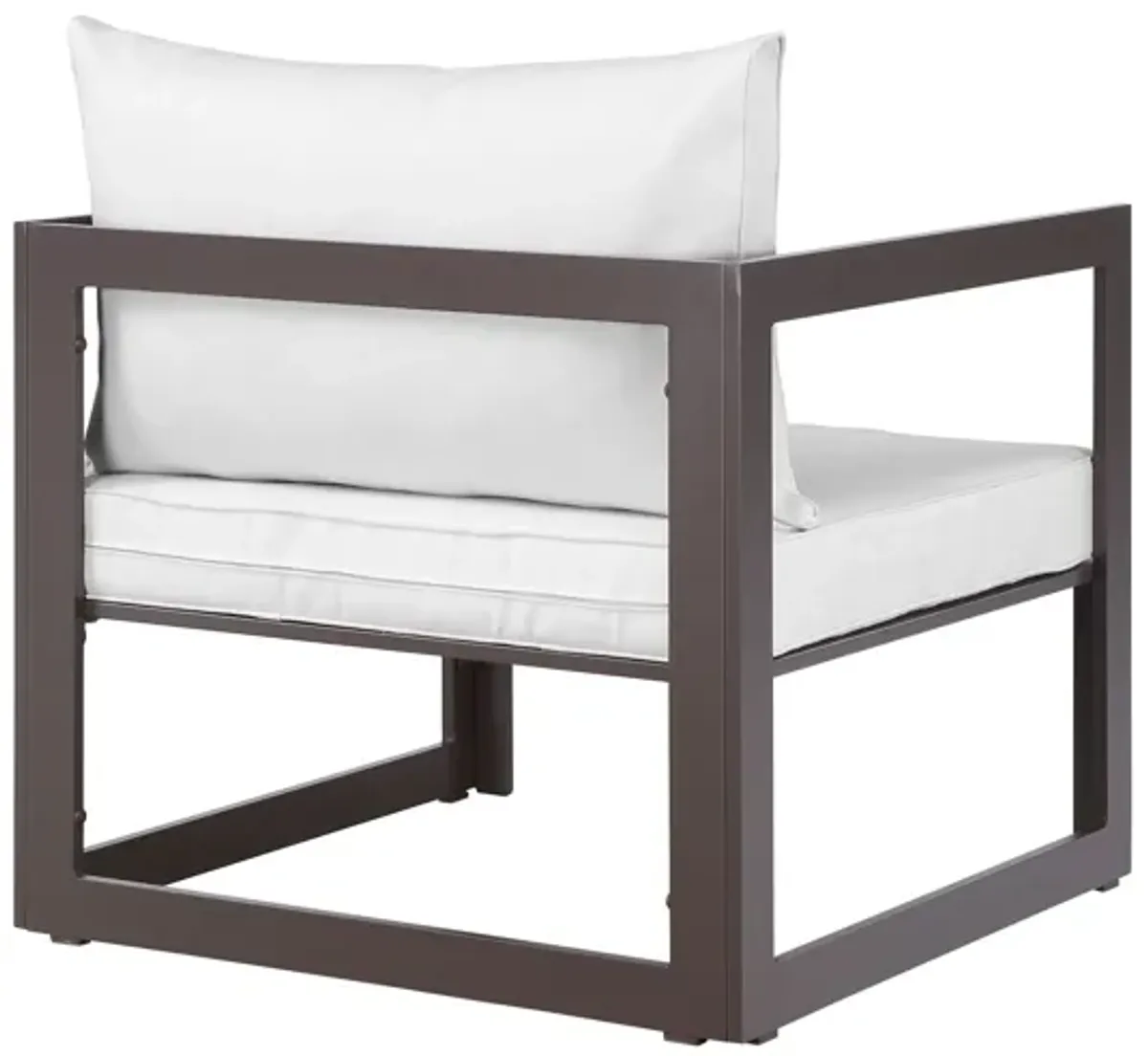 Fortuna Outdoor Patio Armchair in Brown White