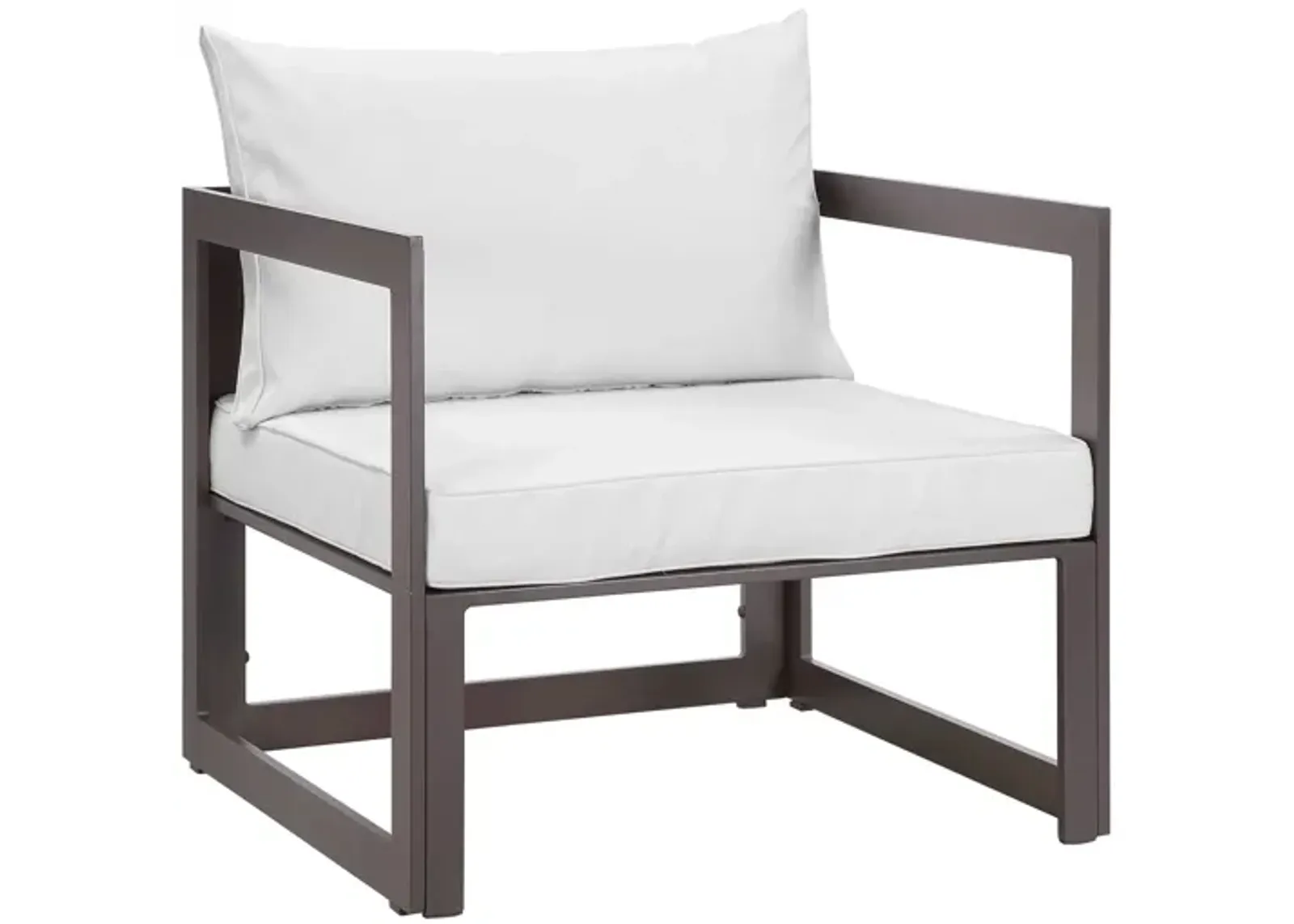 Fortuna Outdoor Patio Armchair in Brown White