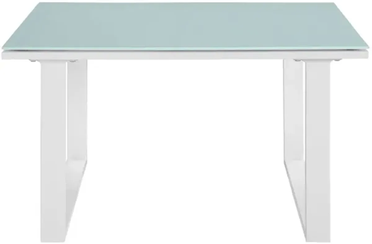 Fortuna Outdoor Patio Side Table in White