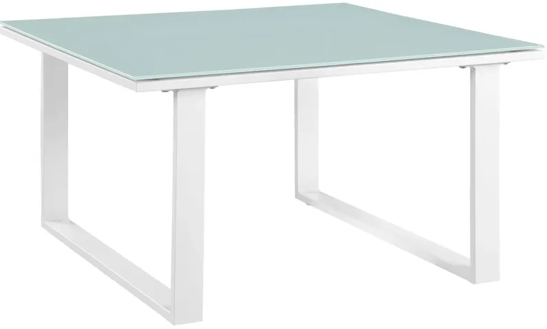 Fortuna Outdoor Patio Side Table in White