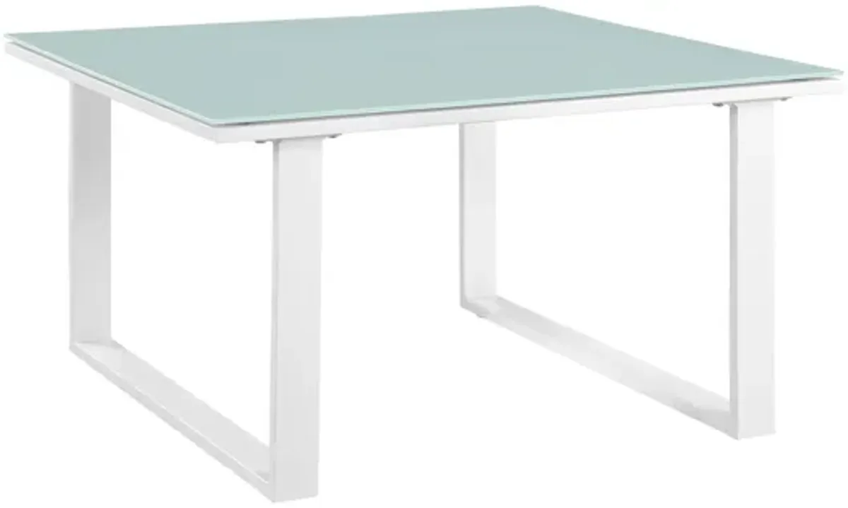 Fortuna Outdoor Patio Side Table in White