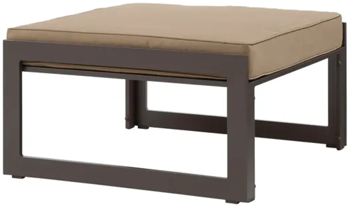 Fortuna Outdoor Patio Ottoman in Brown Mocha