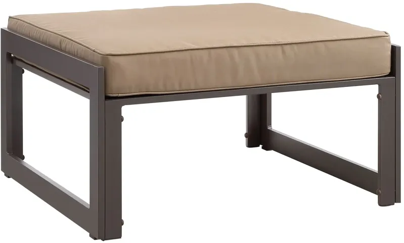 Fortuna Outdoor Patio Ottoman in Brown Mocha