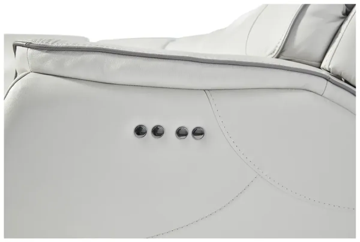 Corbin Fog Leather Dual Power Reclining 7-Piece Sectional