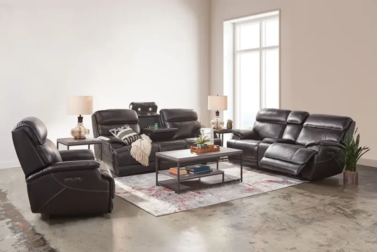 Landon Leather Dual Power Reclining Sofa