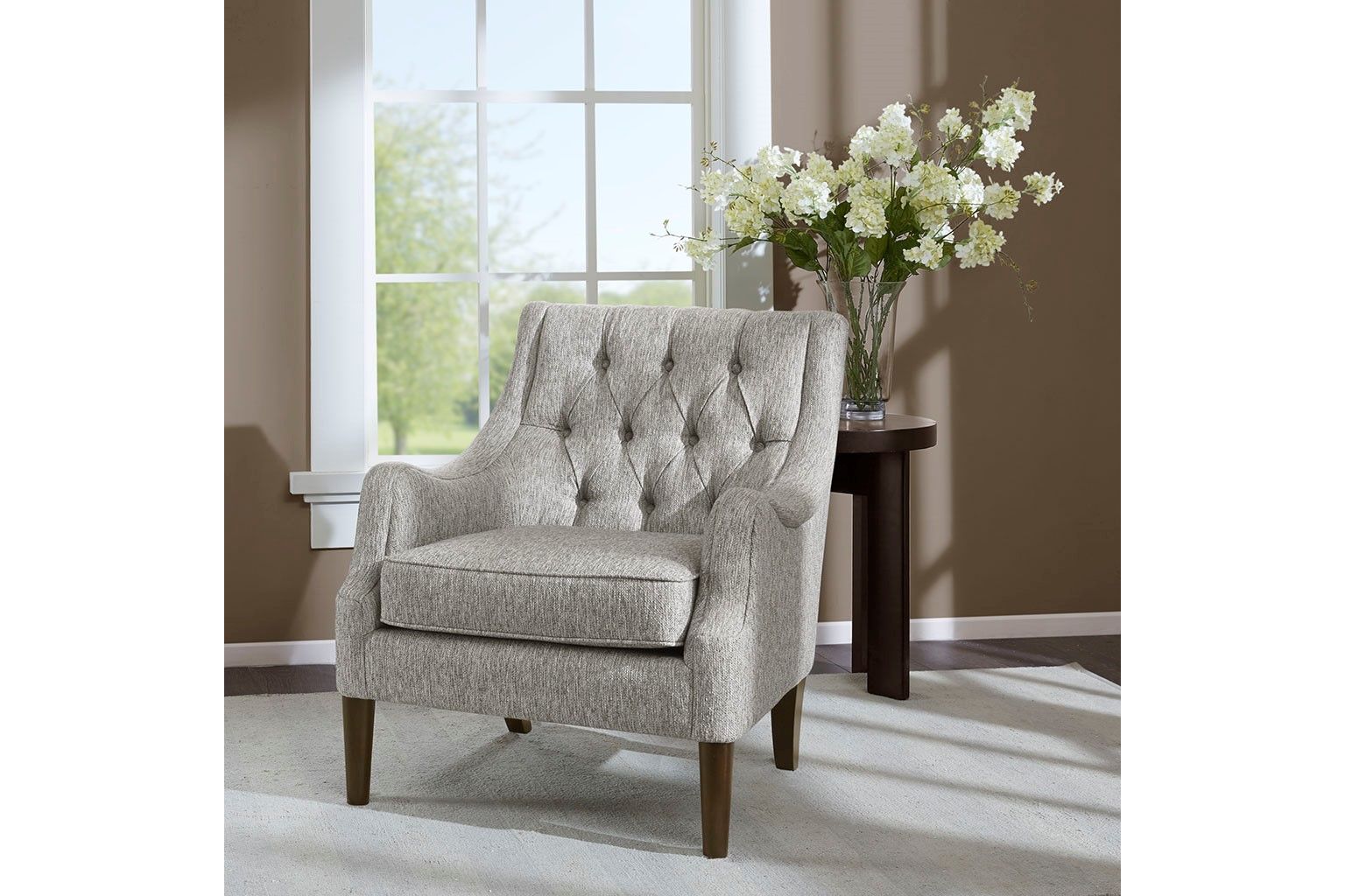 Qwen Button Tufted Accent Chair In Grey   Original.webp