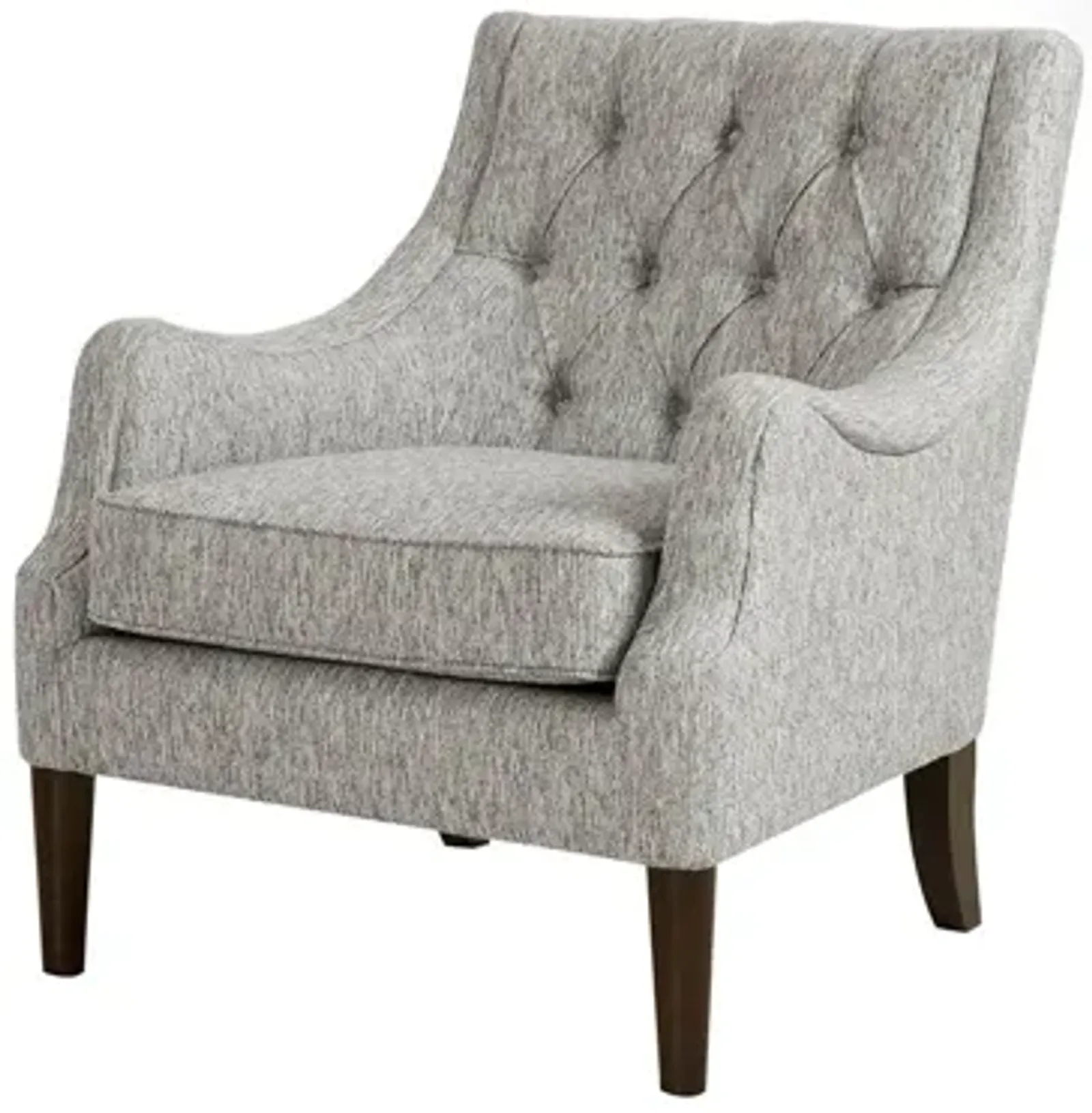 Qwen Button Tufted Accent Chair in Grey