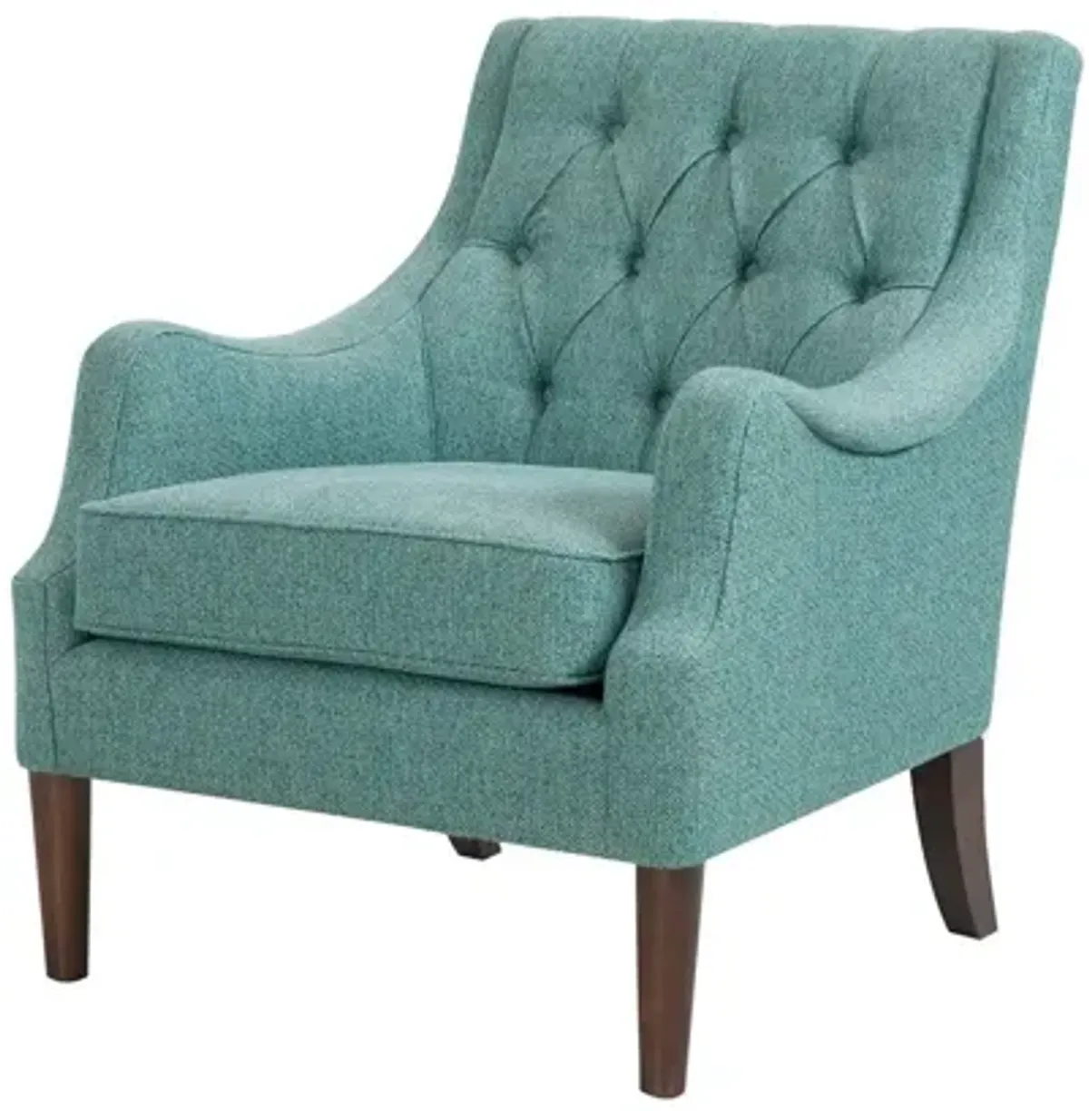 Qwen Button Tufted Accent Chair in Teal