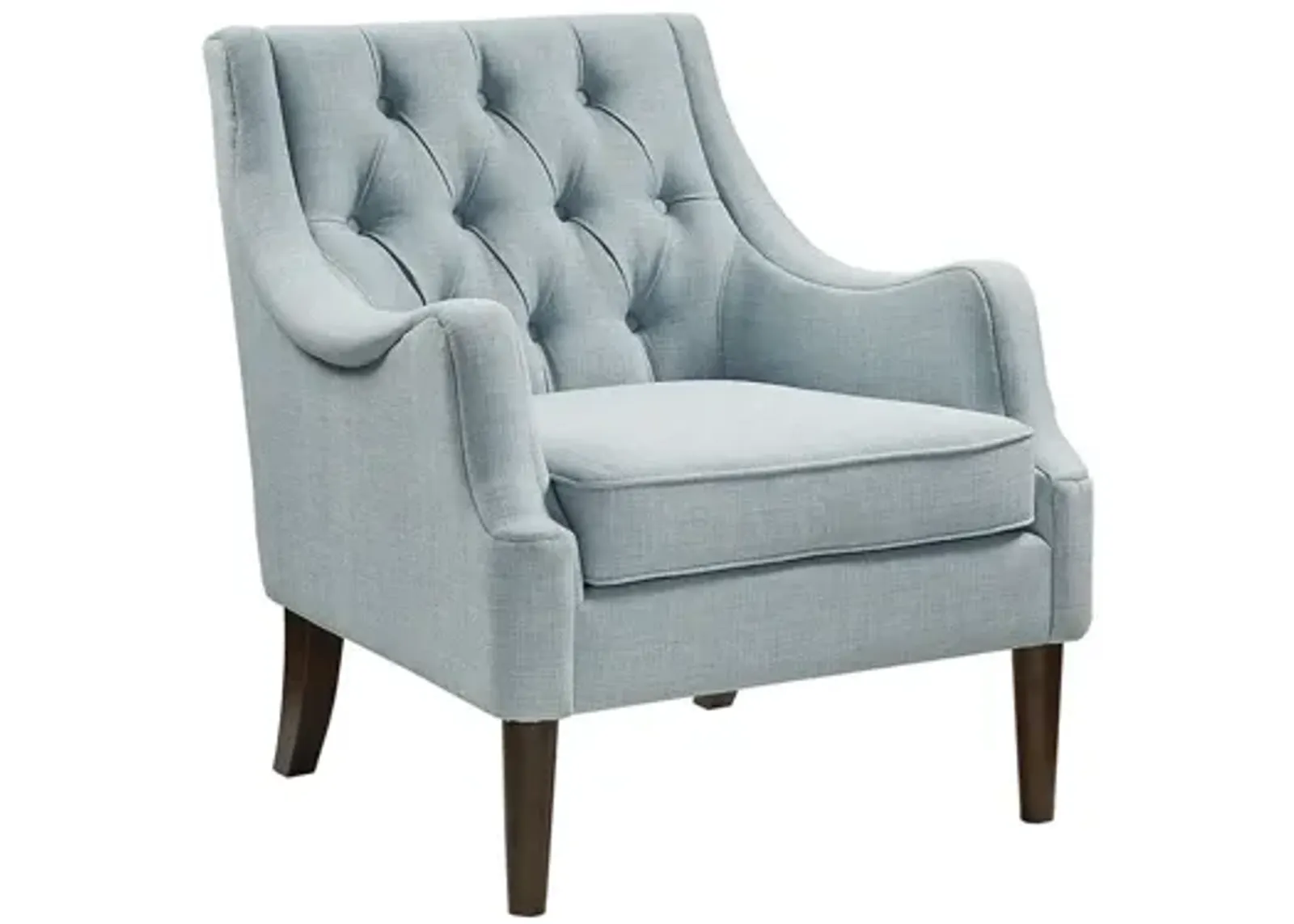 Qwen Button Tufted Accent Chair in Dusty Blue