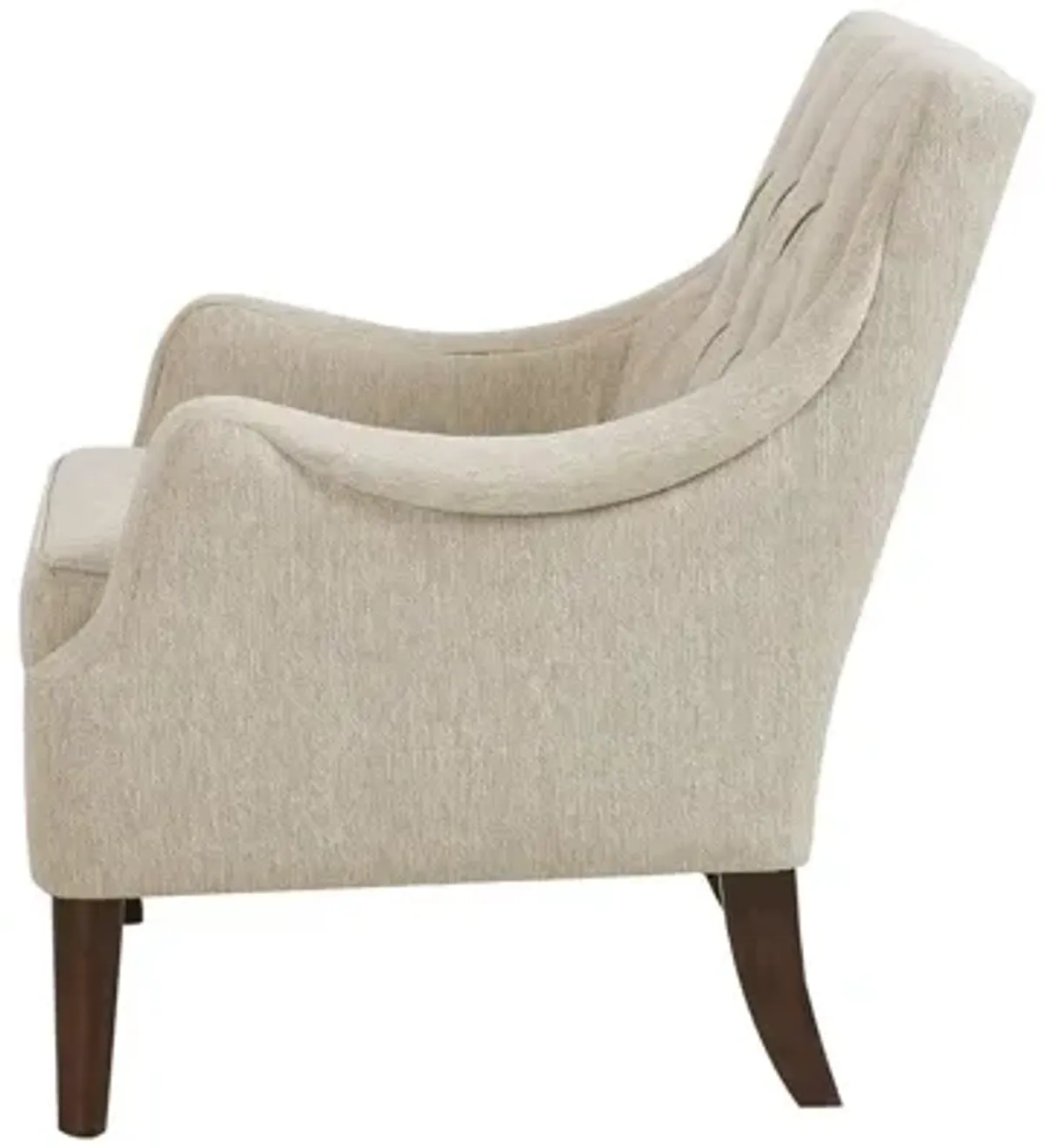 Qwen Button Tufted Accent Chair In Beige