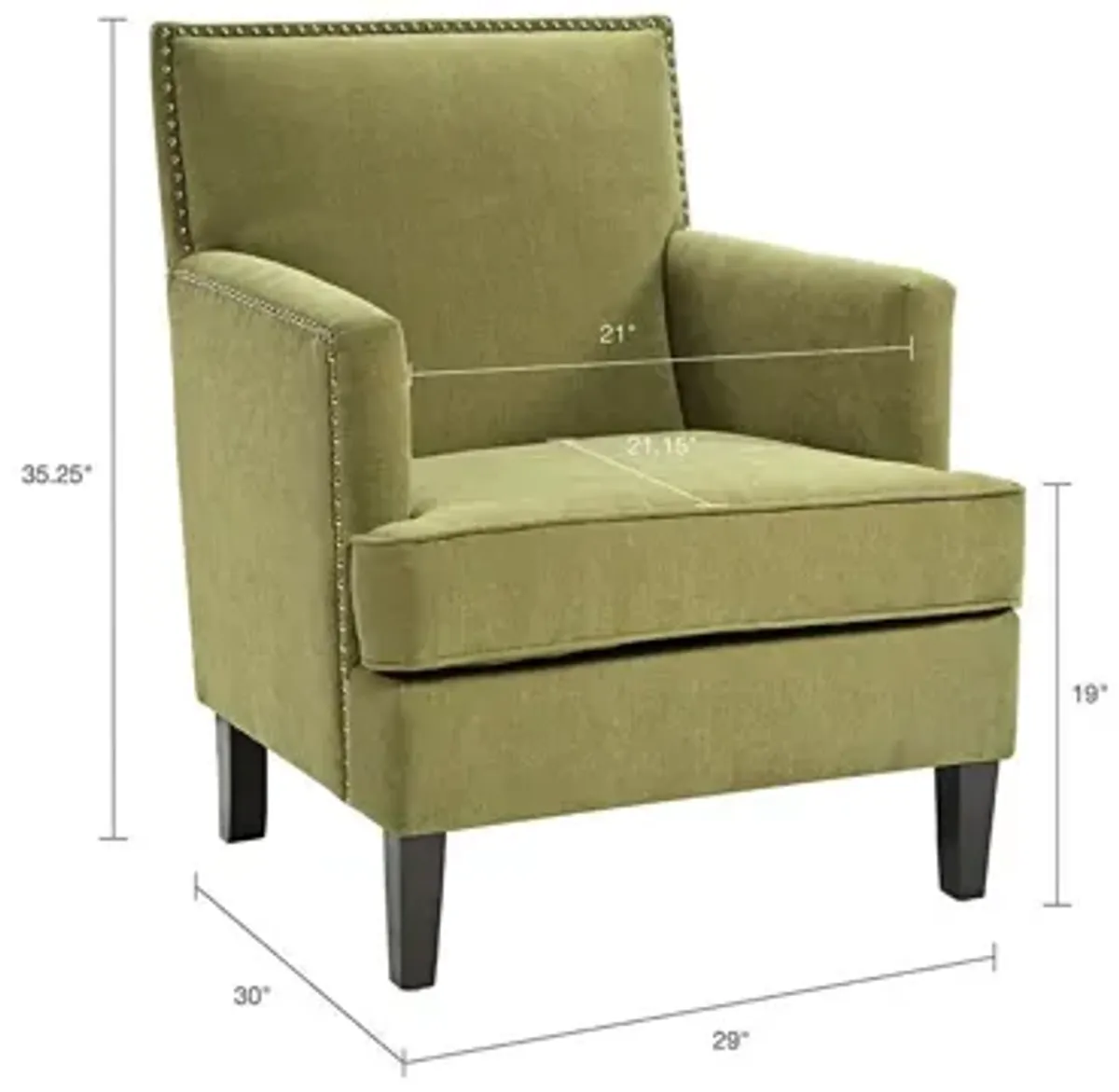 Colton Track Arm Club Chair in Green