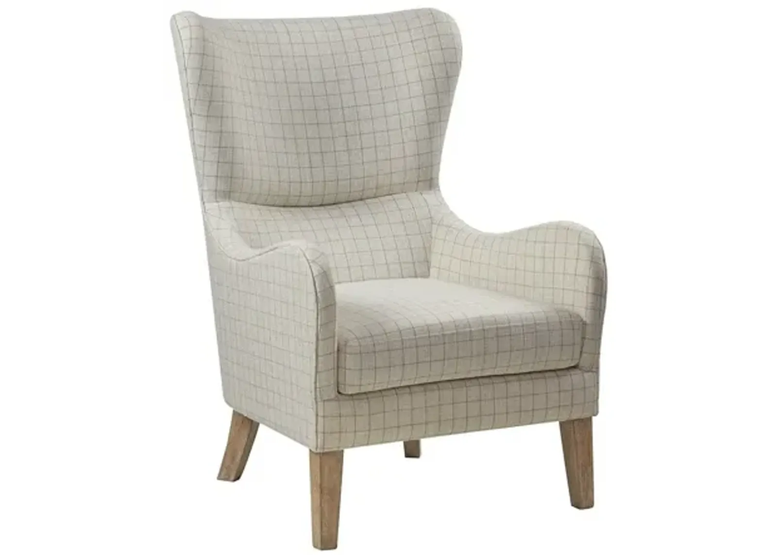 Arianna Swoop Wing Chair in Linen