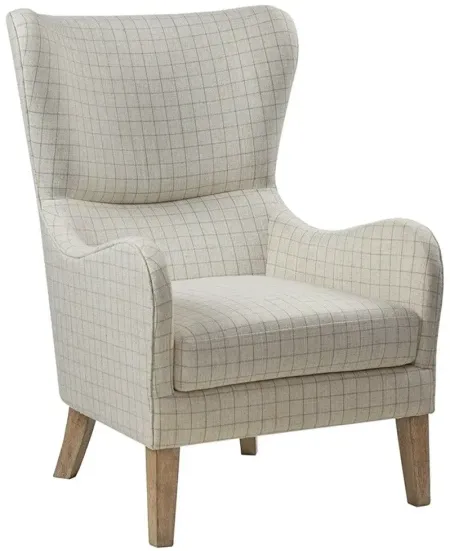 Arianna Swoop Wing Chair in Linen