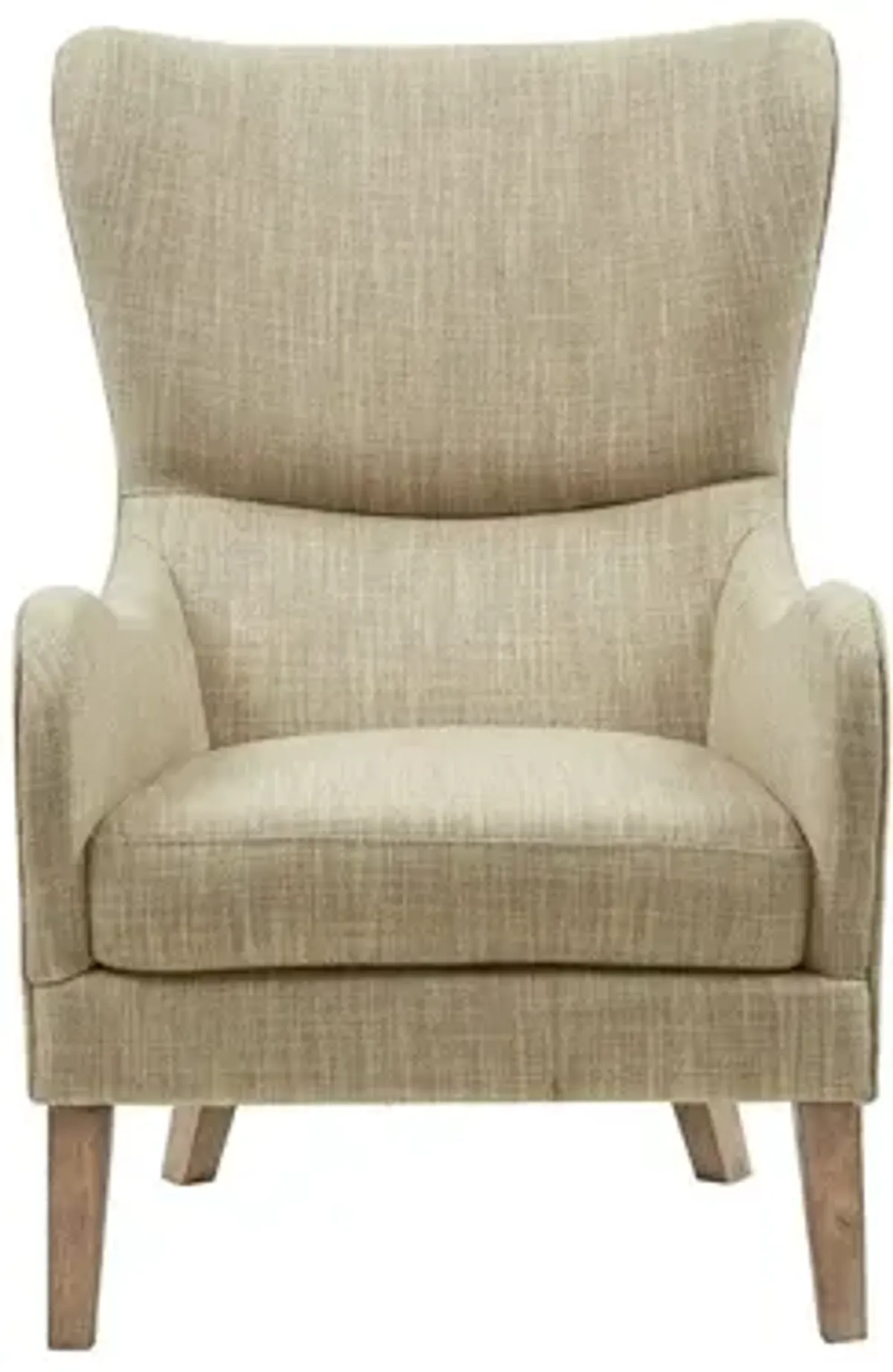 Arianna Swoop Wing Chair in Taupe