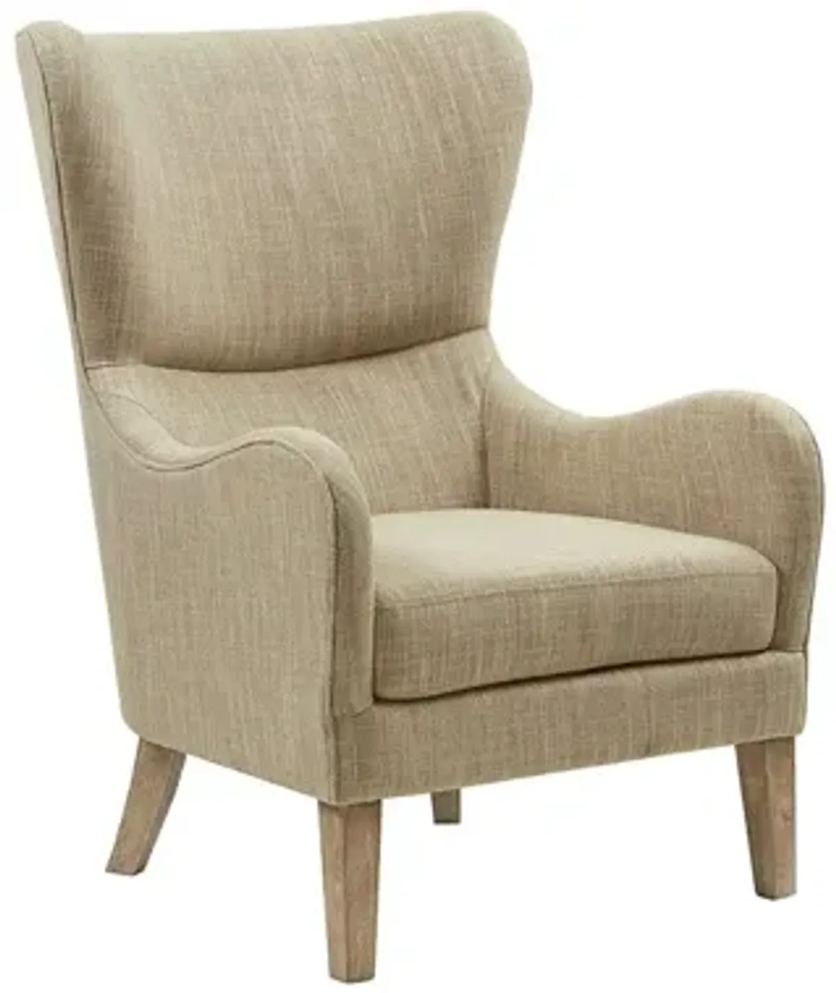 Arianna Swoop Wing Chair in Taupe