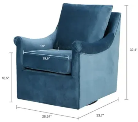 Deanna Swivel Chair in Blue