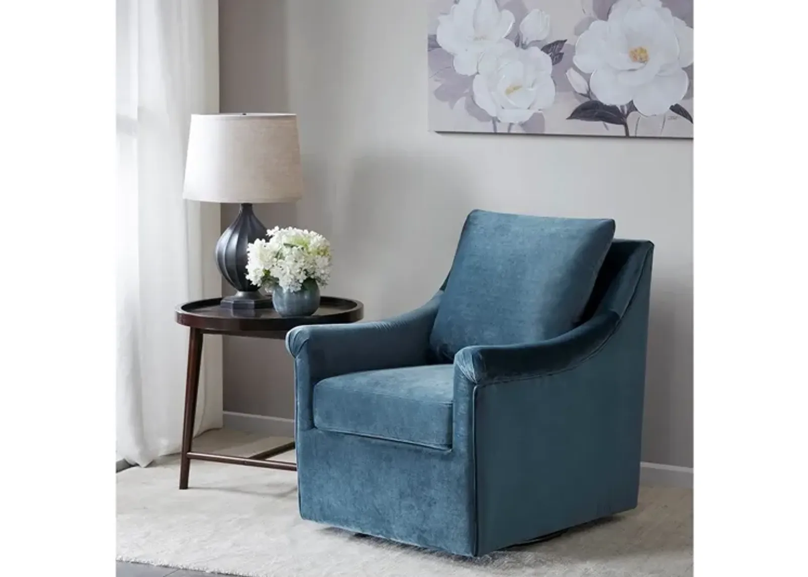 Deanna Swivel Chair in Blue