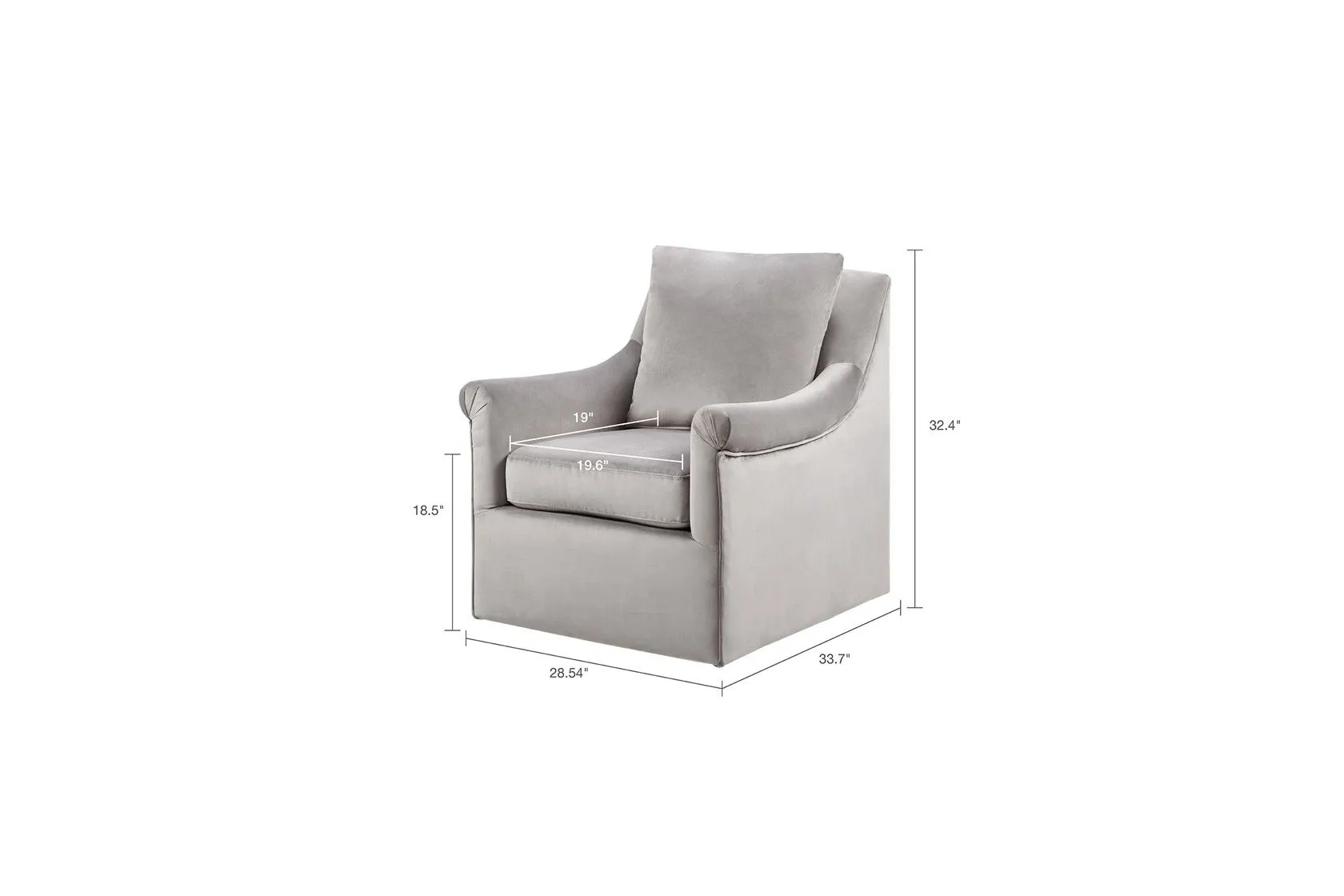 Deanna Swivel Chair in Grey