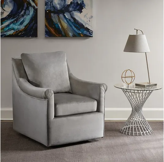 Deanna Swivel Chair in Grey