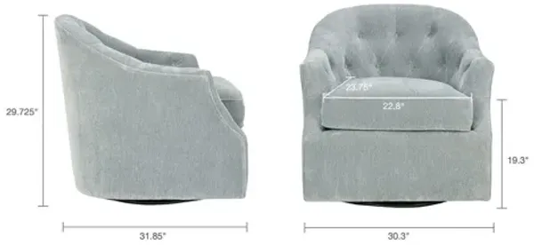 Calvin Swivel Chair in Light Blue