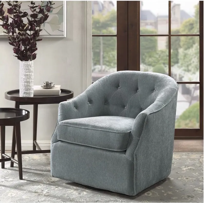 Calvin Swivel Chair in Light Blue