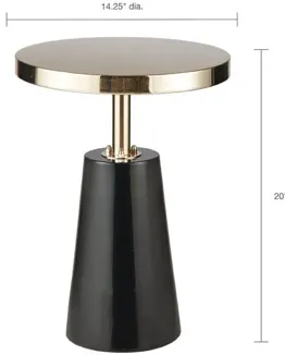 Sophia Round Pedestal Accent Side Table with Metal Base