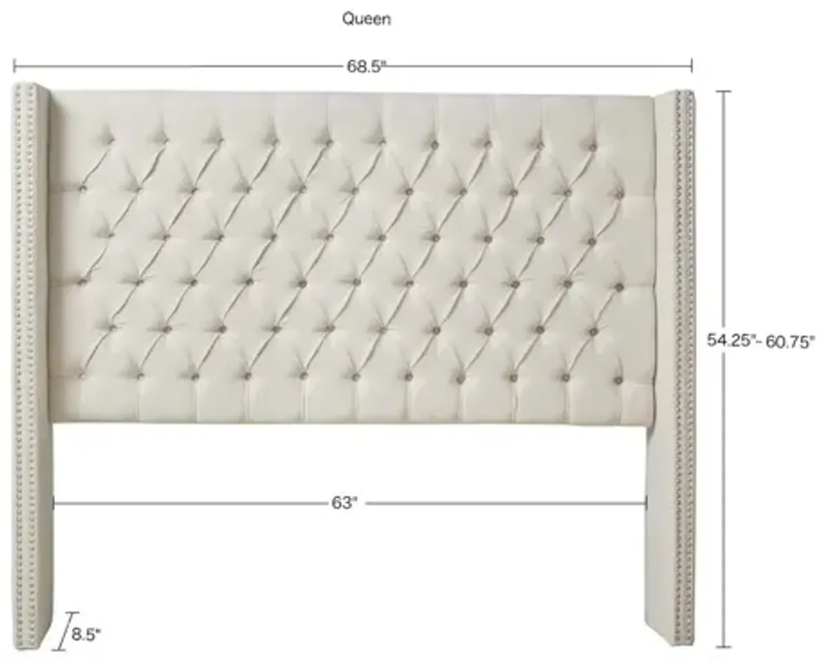 Amelia Upholstered Queen Headboard in Cream