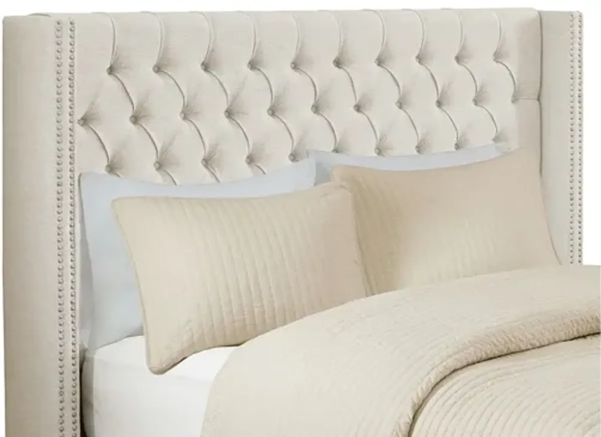 Amelia Upholstered Queen Headboard in Cream