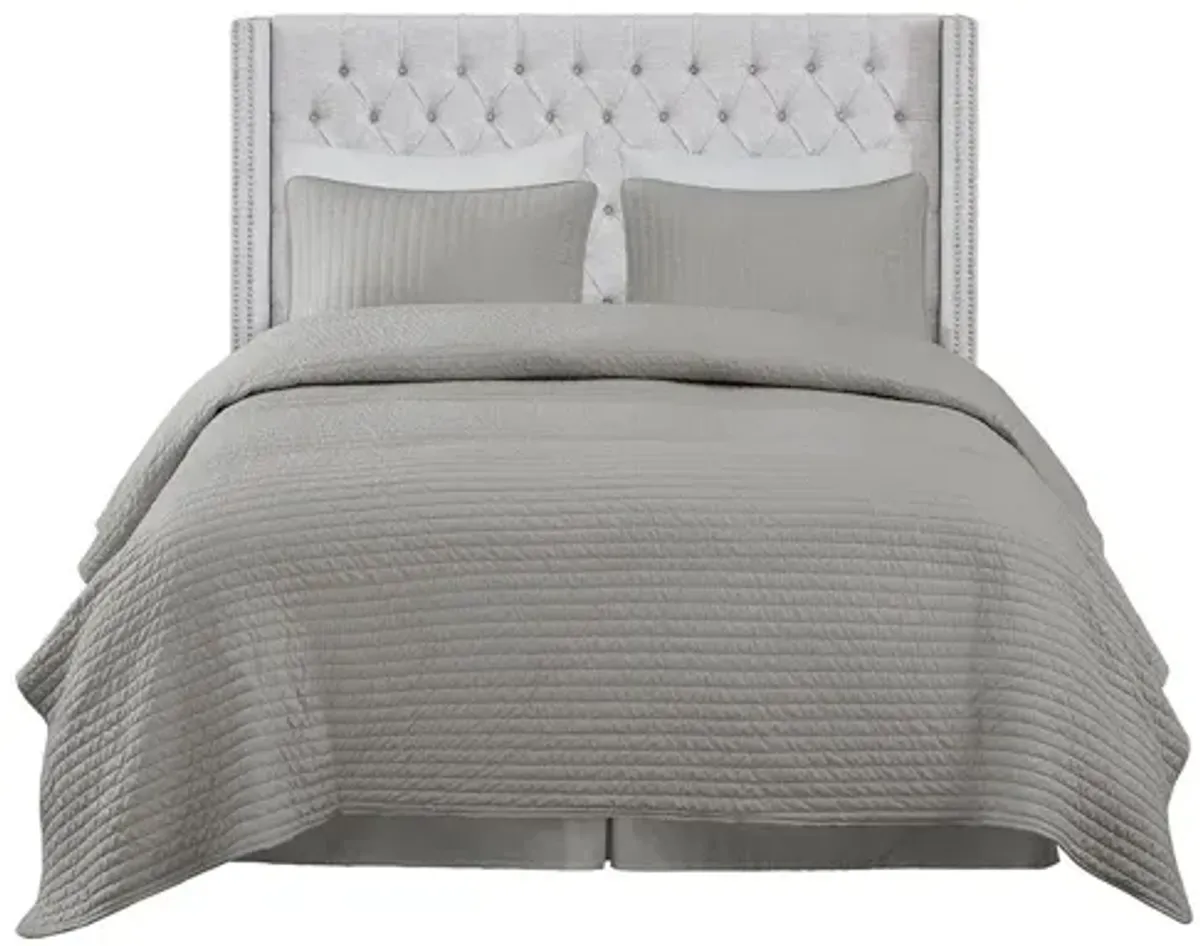 Amelia Upholstered King Headboard in Light Grey