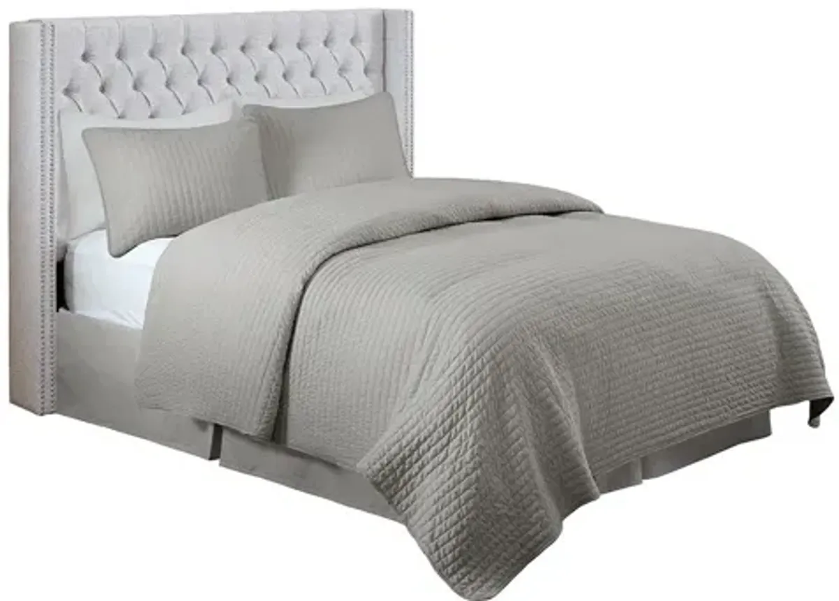 Amelia Upholstered King Headboard in Light Grey