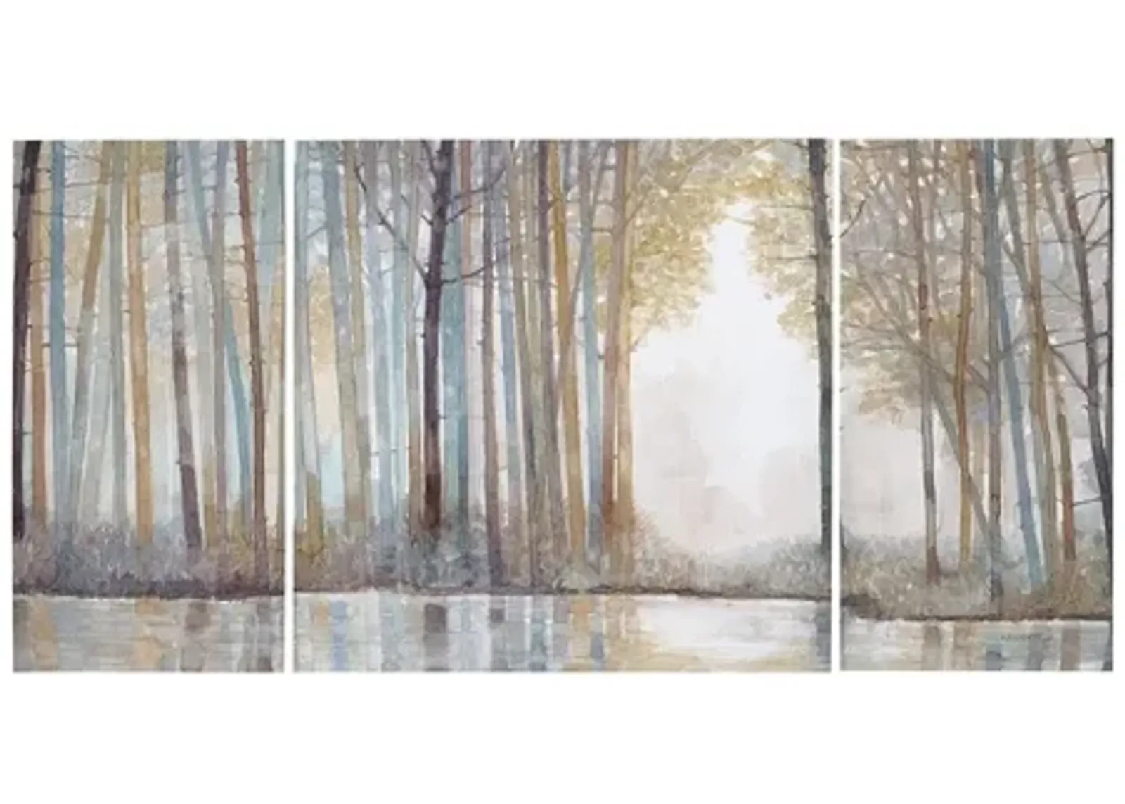 Forest Reflections Gel Coated Canvas Set of 3