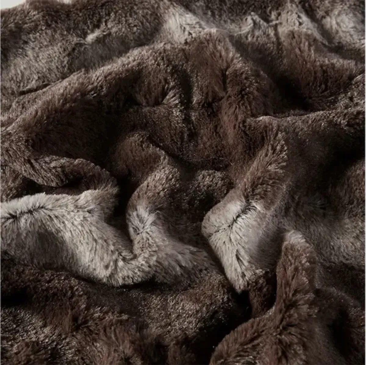 Zuri Oversized Faux Fur Throw in Brown