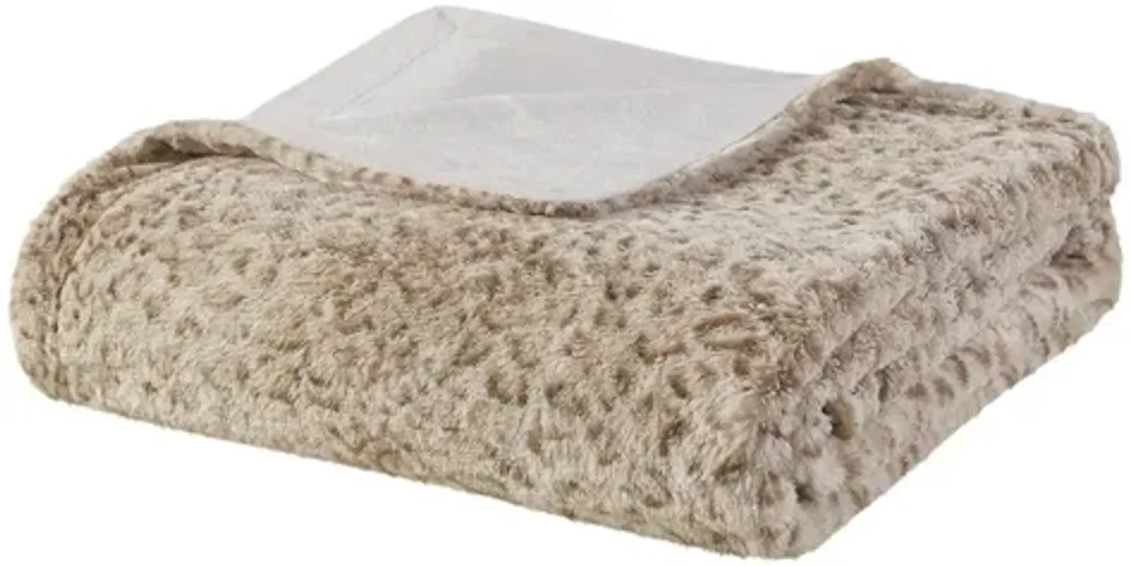 Zuri Oversized Faux Fur Throw in Leopard