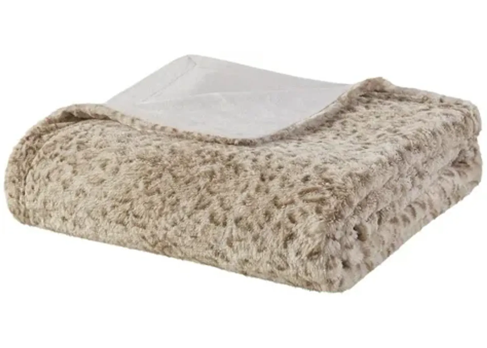 Zuri Oversized Faux Fur Throw in Leopard