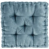 Azza Poly Chenille Square Floor Pillow Cushion Aqua