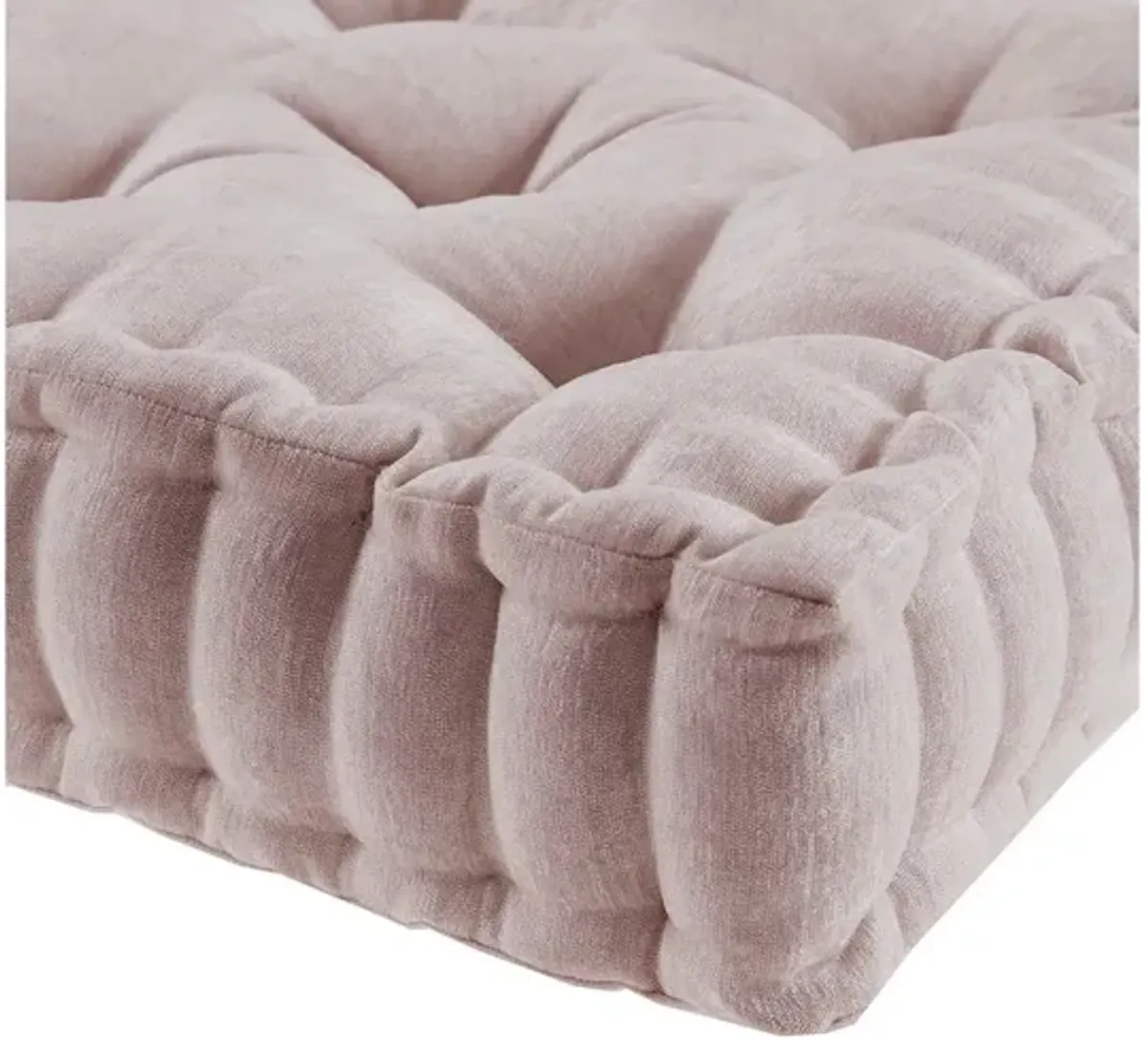 Azza Poly Chenille Square Floor Pillow Cushion Blush