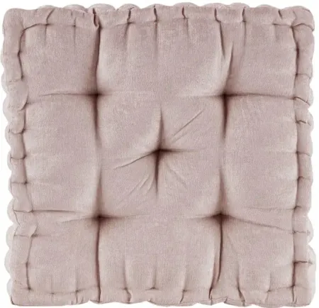 Azza Poly Chenille Square Floor Pillow Cushion Blush