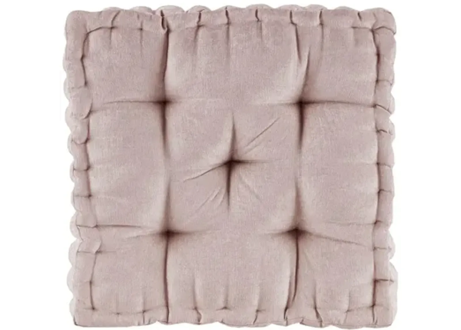 Azza Poly Chenille Square Floor Pillow Cushion Blush