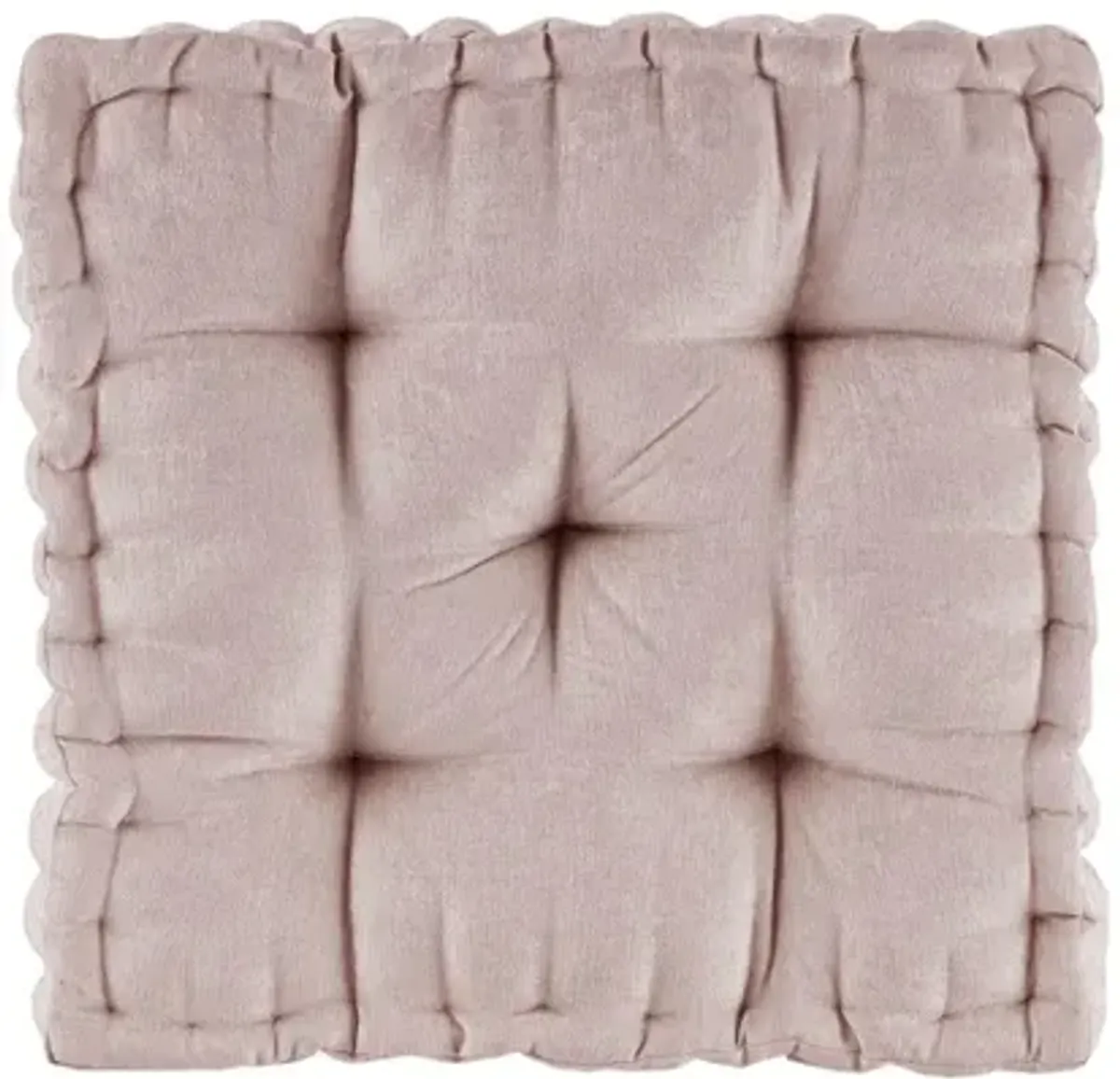 Azza Poly Chenille Square Floor Pillow Cushion Blush