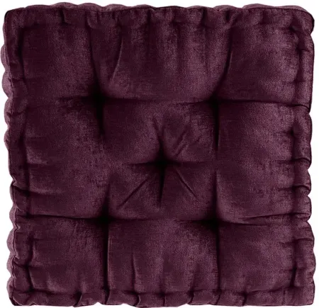 Azza Poly Chenille Square Floor Pillow Cushion Plum