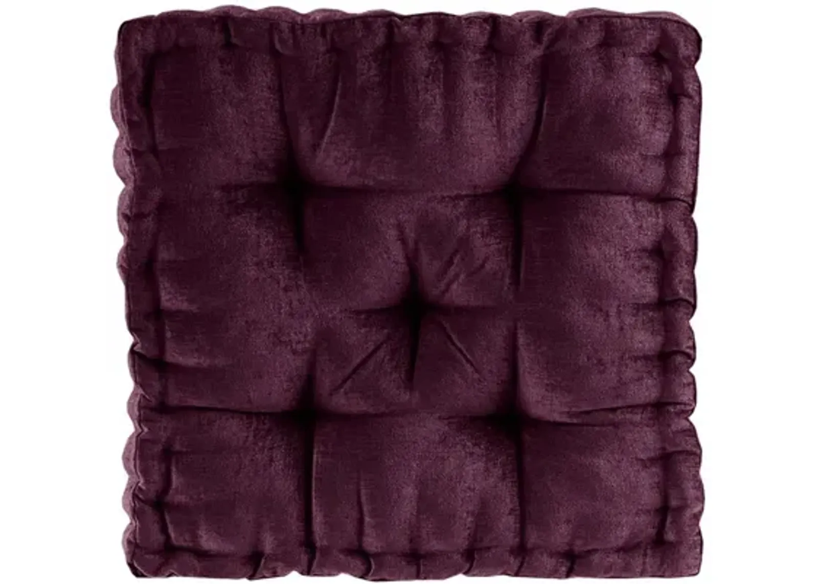 Azza Poly Chenille Square Floor Pillow Cushion Plum