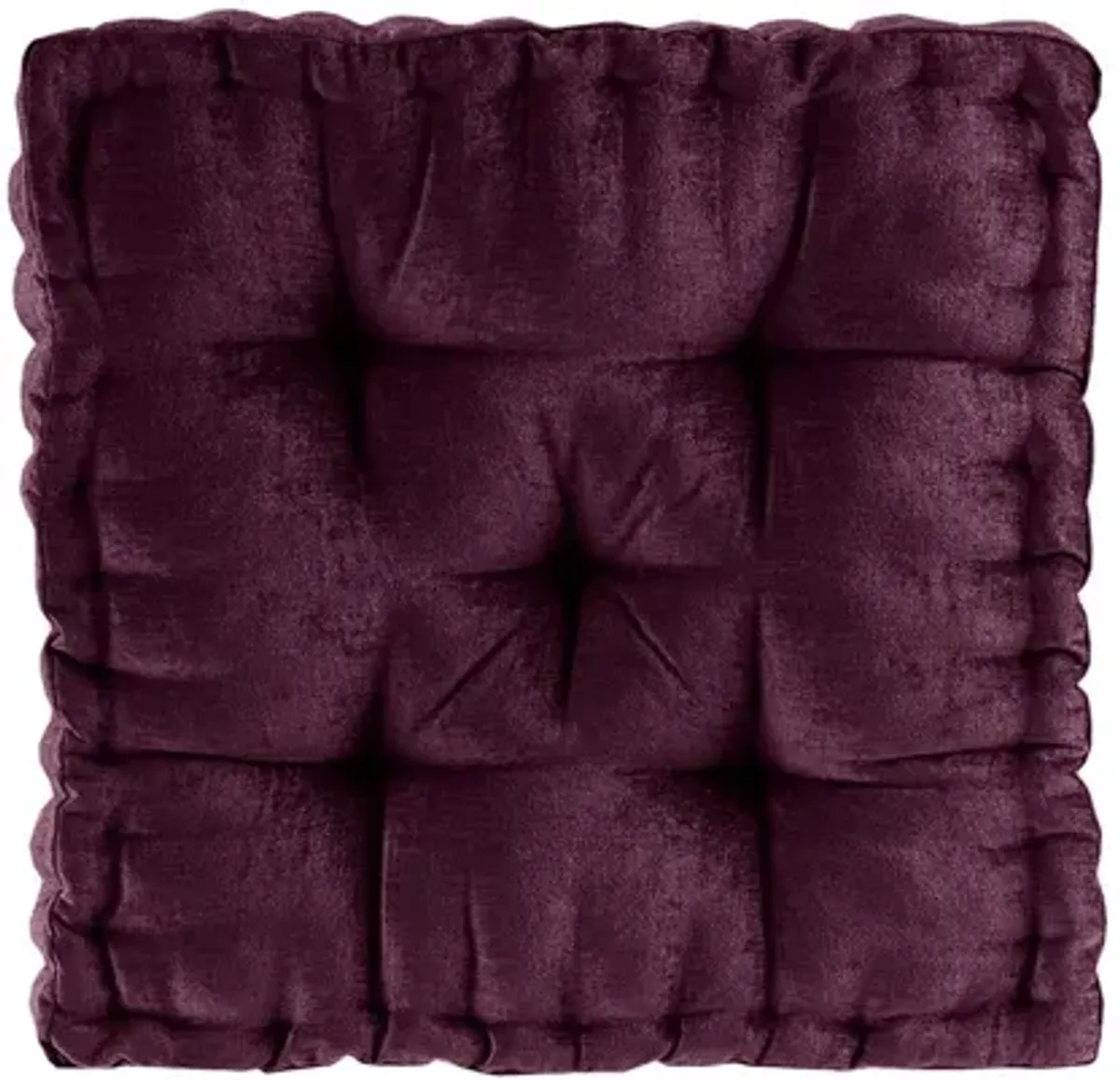 Azza Poly Chenille Square Floor Pillow Cushion Plum