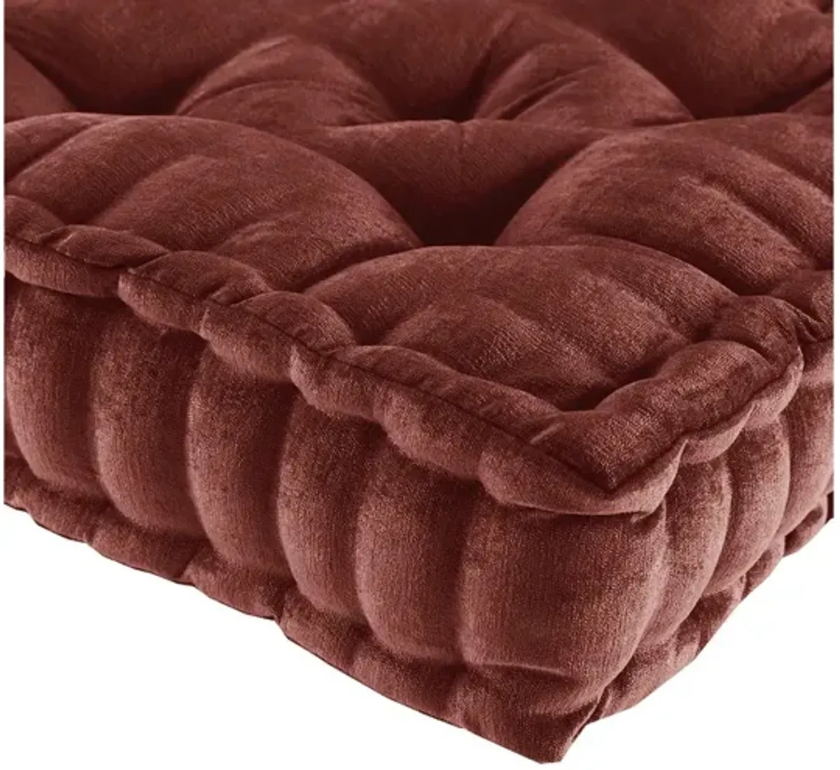 Azza Poly Chenille Square Floor Pillow Cushion Spice